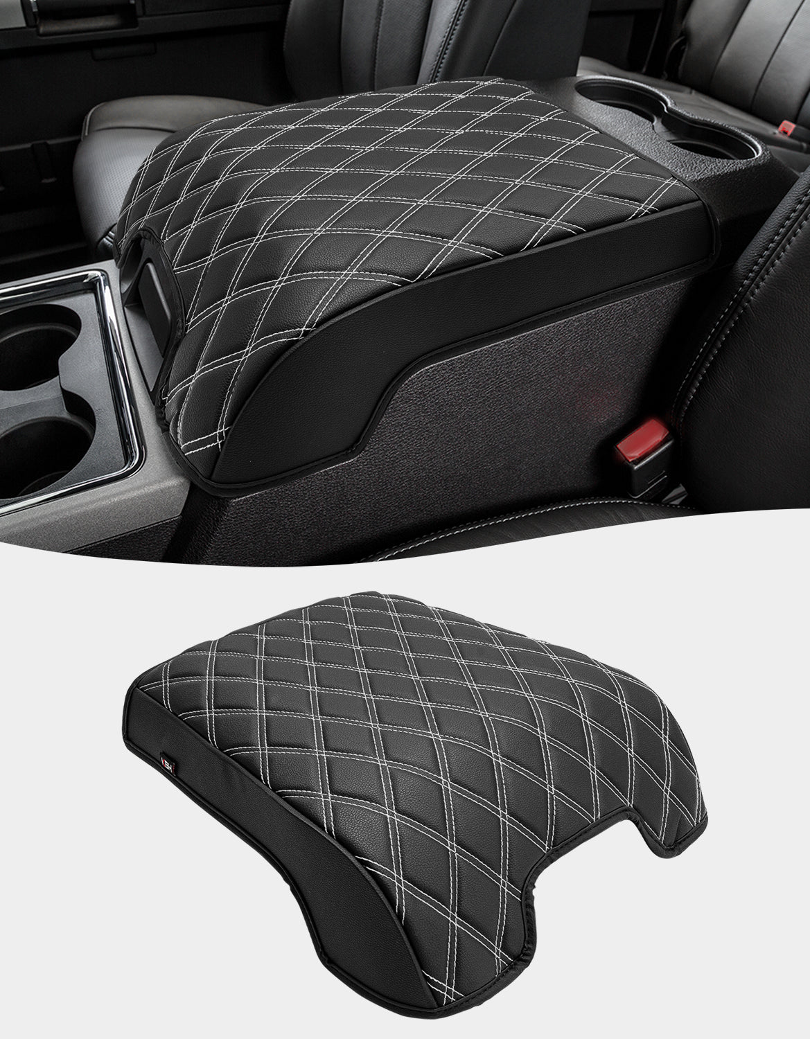 KBH Center Console Cover Pad for Bucket Seat 2011-2016 Ford F250 F350 F450 F550 Super Duty