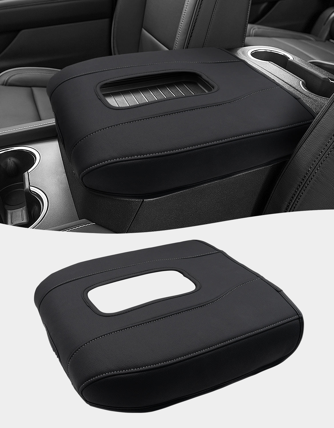KBH Center Console Cushion Cover for Bucket Seat 2019-2025 GMC Sierra 1500 2500 3500,2019-2025 Chevy Silverado 1500 2500 3500, 2021-2025 Tahoe/Suburban/Yukon