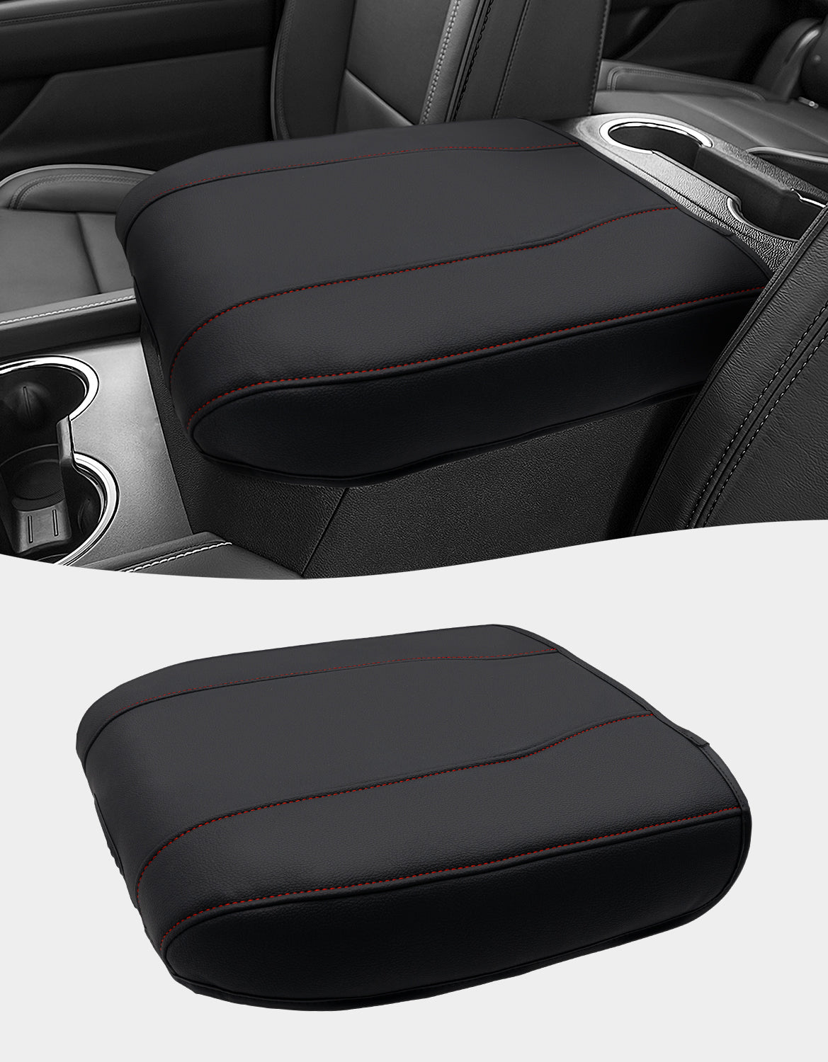 KBH Center Console Armrest Cover for Bucket Seat 2019-2025 Chevy Silverado 1500 2500 3500,2019-2025 GMC Sierra 1500 2500 3500,2021-2025 Tahoe/Suburban/Yukon