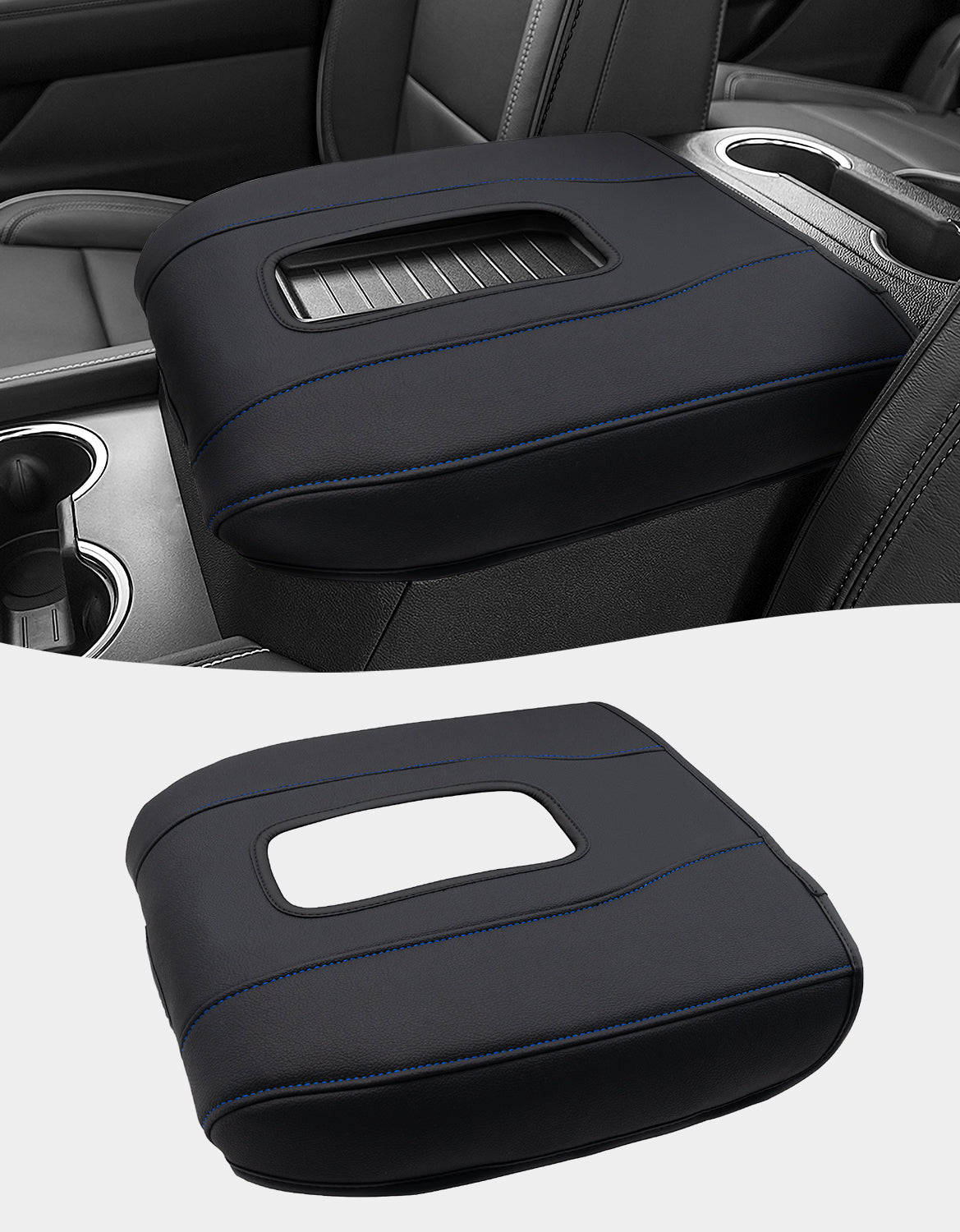 KBH Center Console Cushion Cover for Bucket Seat 2019-2026 GMC Sierra 1500 2500 3500,2019-2026 Chevy Silverado 1500 2500 3500, 2021-2026 Tahoe/Suburban/Yukon