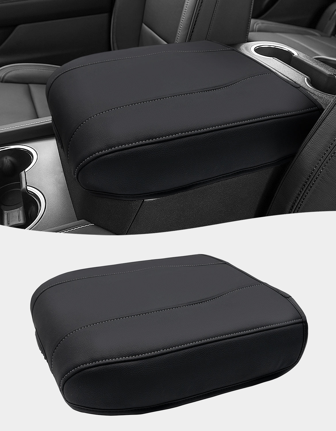 KBH Center Console Armrest Cover for Bucket Seat 2019-2025 Chevy Silverado 1500 2500 3500,2019-2025 GMC Sierra 1500 2500 3500,2021-2025 Tahoe/Suburban/Yukon