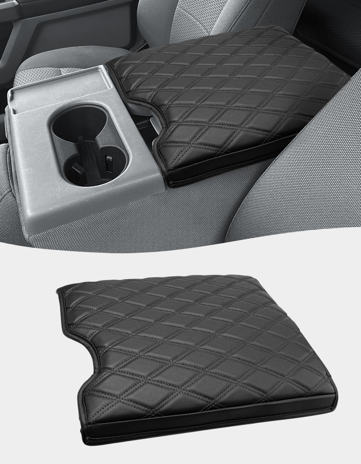 KBH Center Console Armrest Cover Pad for Jump Seat 2015-2025 Ford F150, 2017-2025 Ford F250 F350 F450 F550 Super Duty