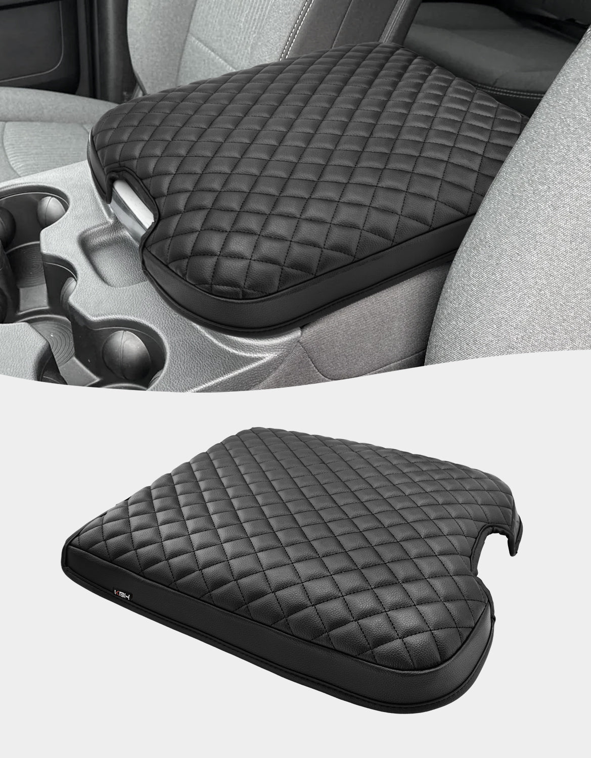 KBH Center Console Armrest Cover Pad for Jump Seat 2013-2018 Dodge Ram 1500,2013-2025 Dodge Ram 2500/3500/1500Classic