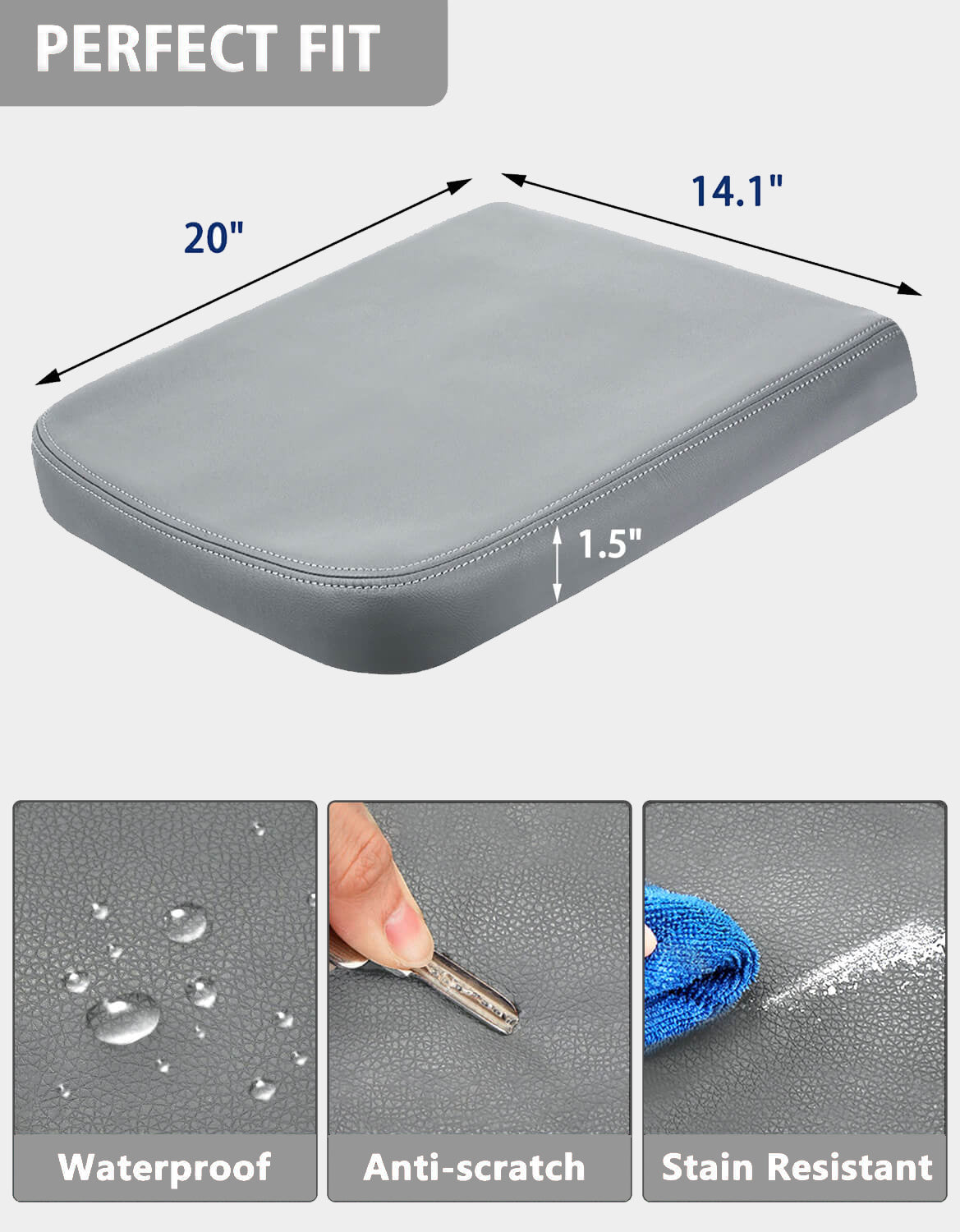 KBH Easy Installation Center Console Cover Replacement for Jump Seat 2002-2008 Dodge Ram 1500 2500 3500