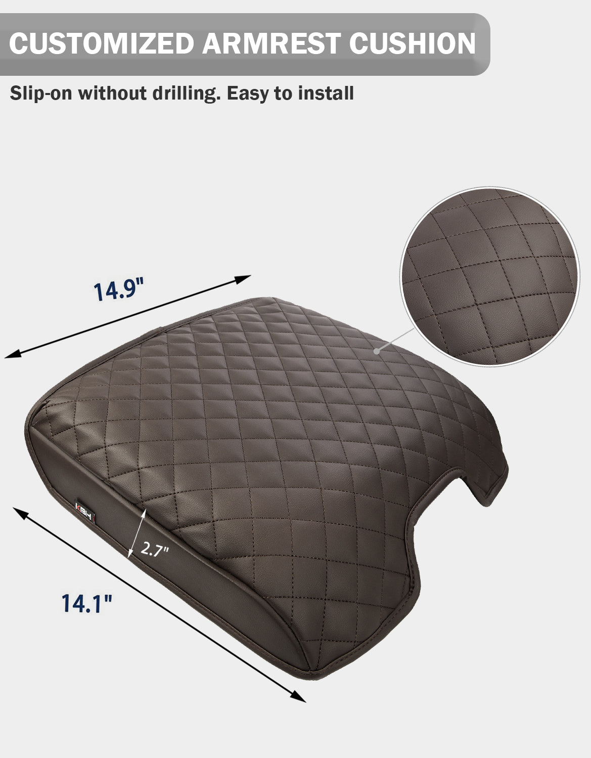 KBH Center Console Armrest Cover for Bucket Seat 2014-2018 Chevy Silverado 1500/2500/3500,2014-2018 GMC Sierra 1500/2500/3500,2015-2020 Tahoe/Yukon/Suburban