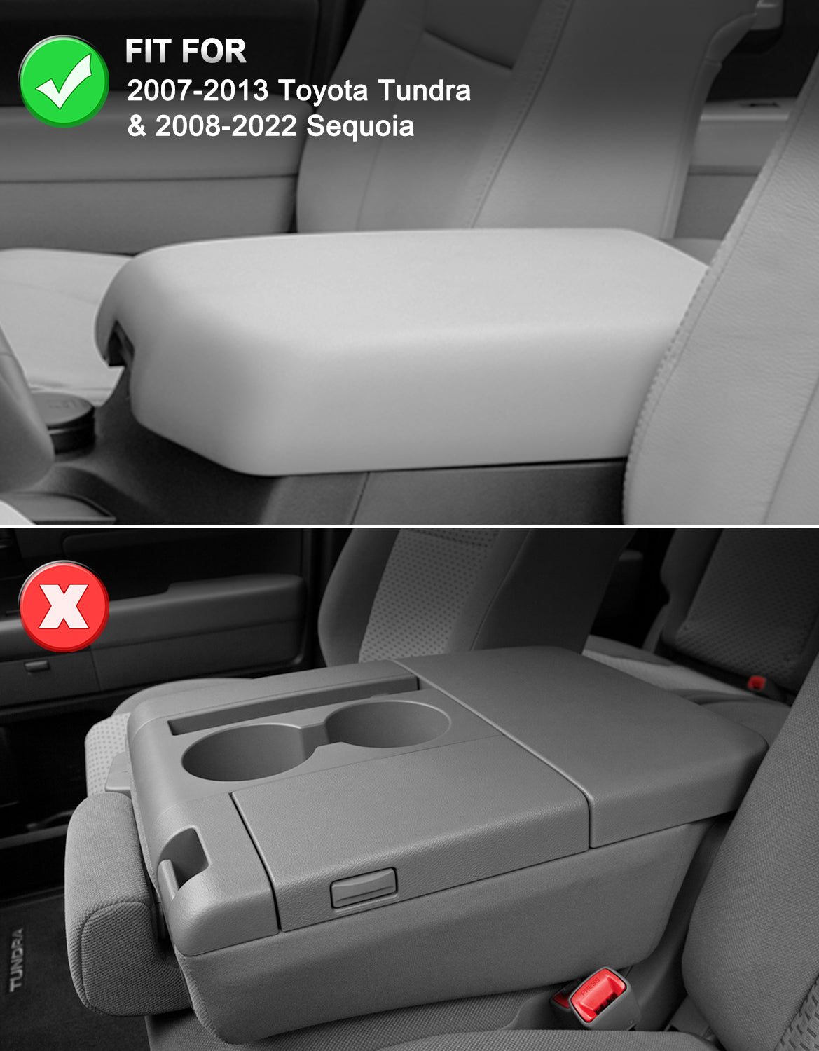 Center Console Armrest Cover Cushion Pad Protector for 2007-2013 Toyota Tundra,2008-2022 Toyota Sequoia
