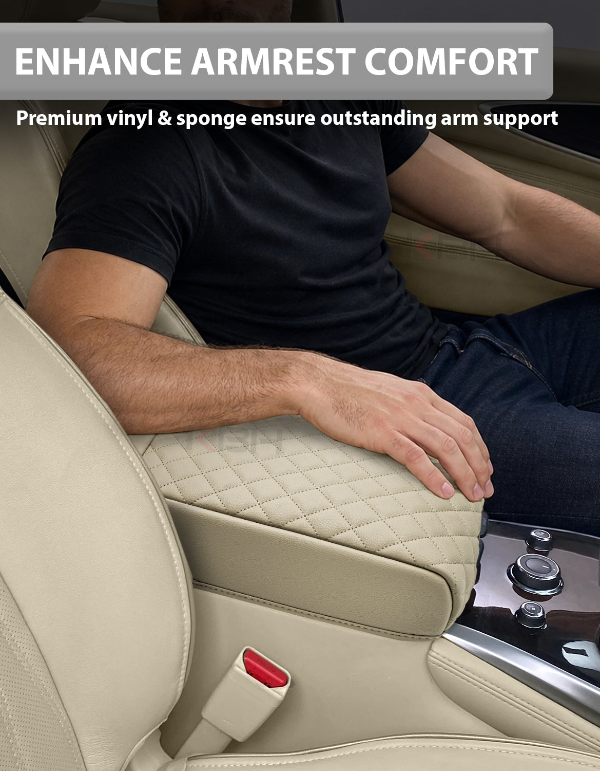 Center Console Armrest Cover Cushion Pad Protector for 2013-2020 Nissan Pathfinder,2013-2020 Infiniti QX60 / JX35