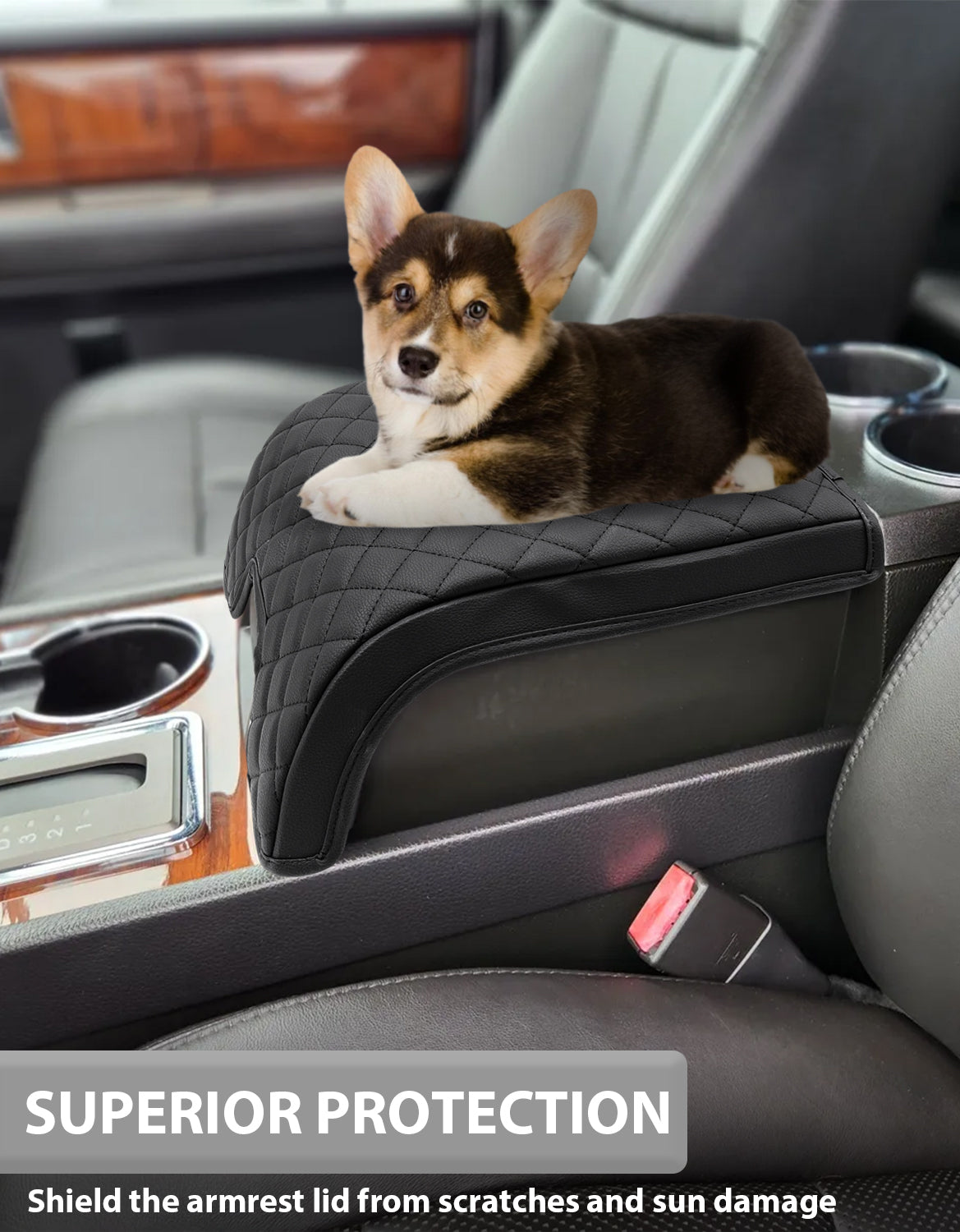 KBH Center Console Armrest Cover Pad for Lincoln Navigator 2007-2014