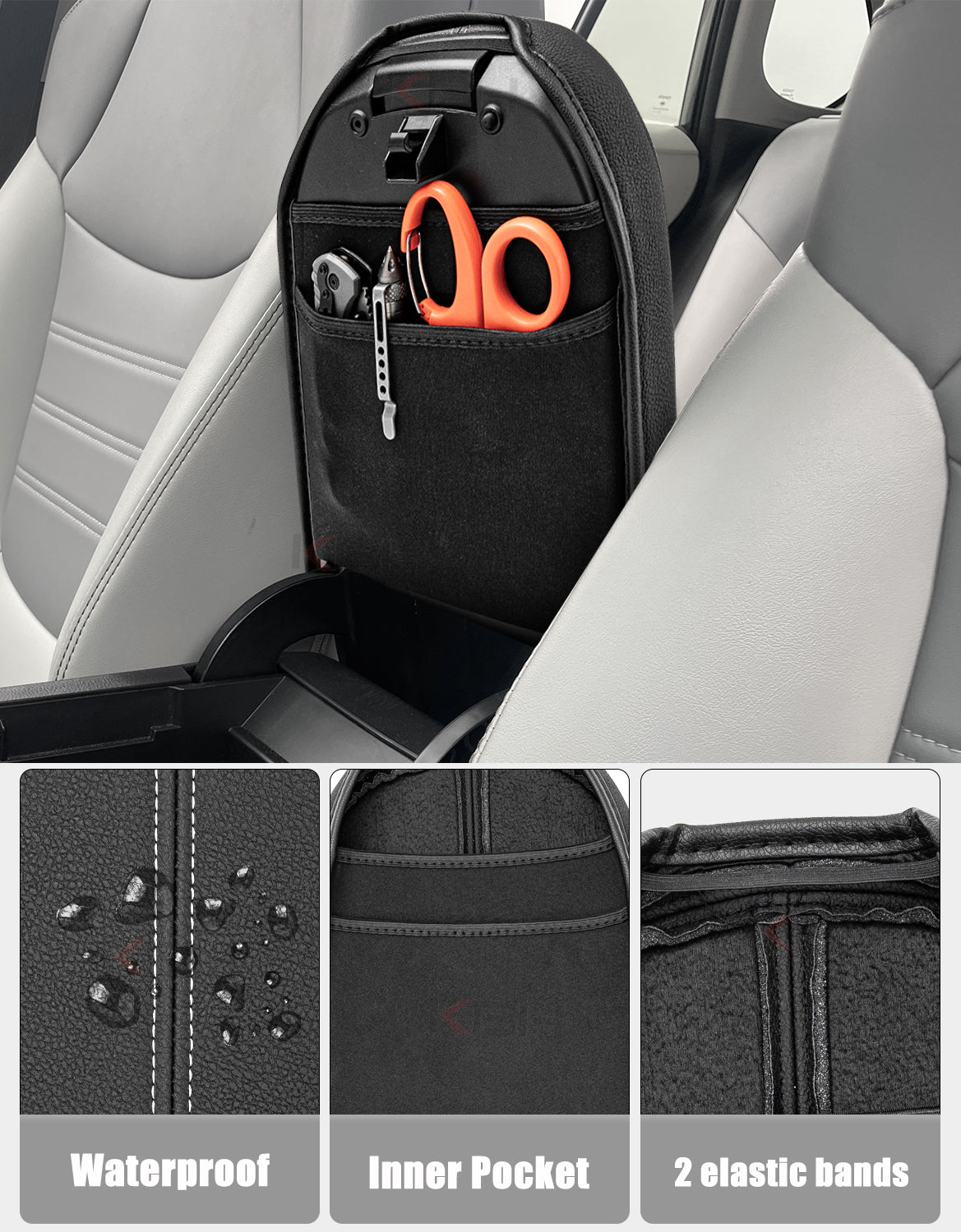 Center Console Armrest Cover Pad for Toyota Rav4 2019-2025 Inner Pocket