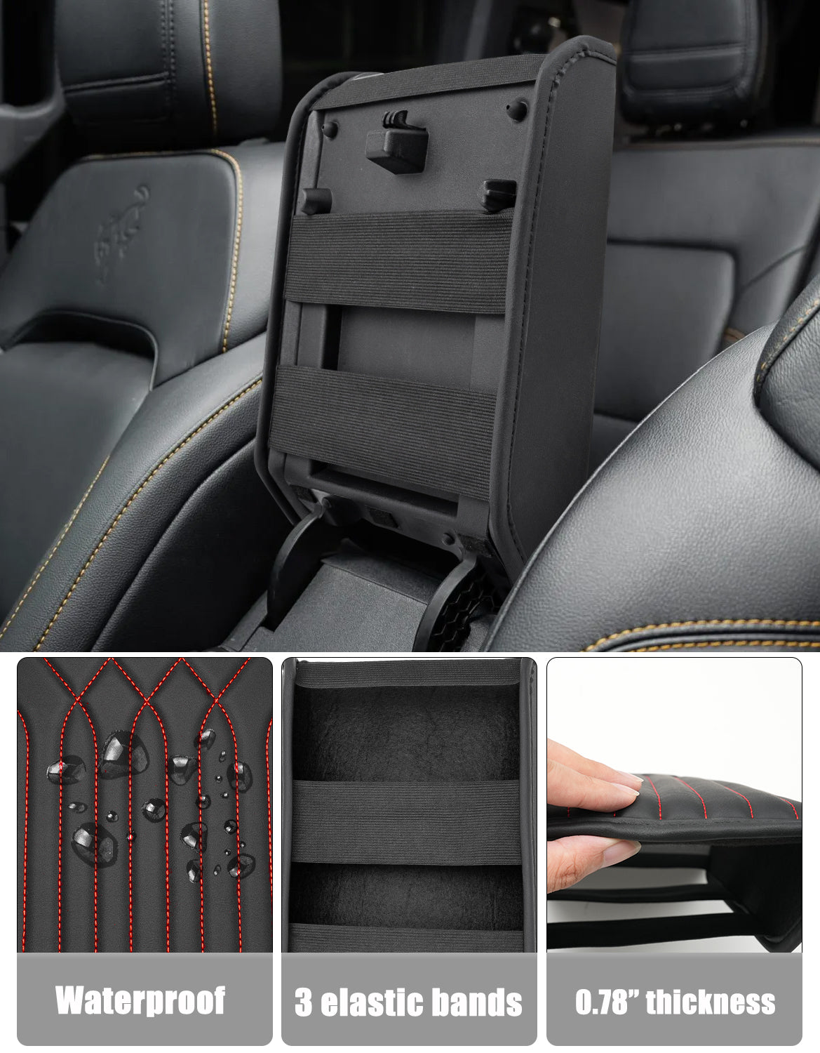 KBH Center Console Armrest Cover Pad for 2021-2026 Ford Bronco