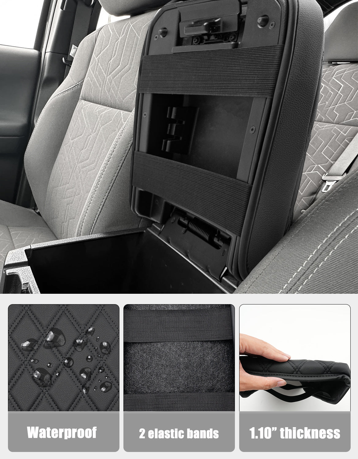 KBH Center Console Armrest Cover Cushion Protector for Toyota Tacoma 2016-2023