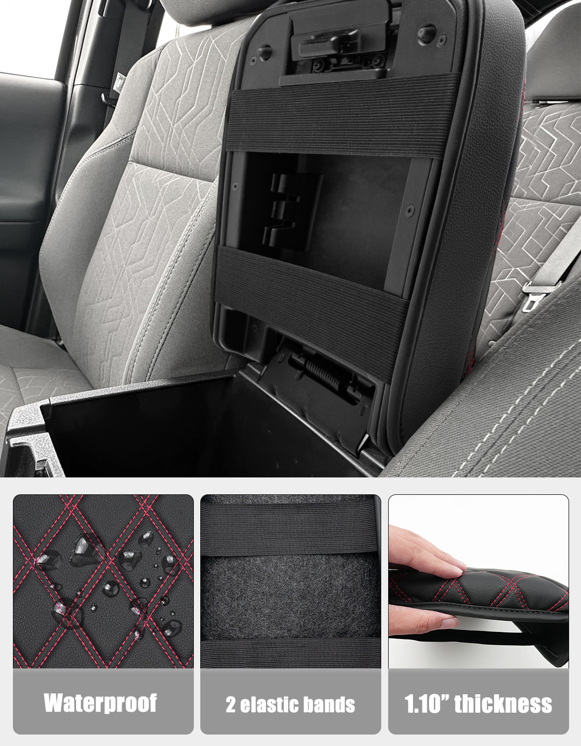 KBH Center Console Armrest Cover Cushion Protector for Toyota Tacoma 2016-2023