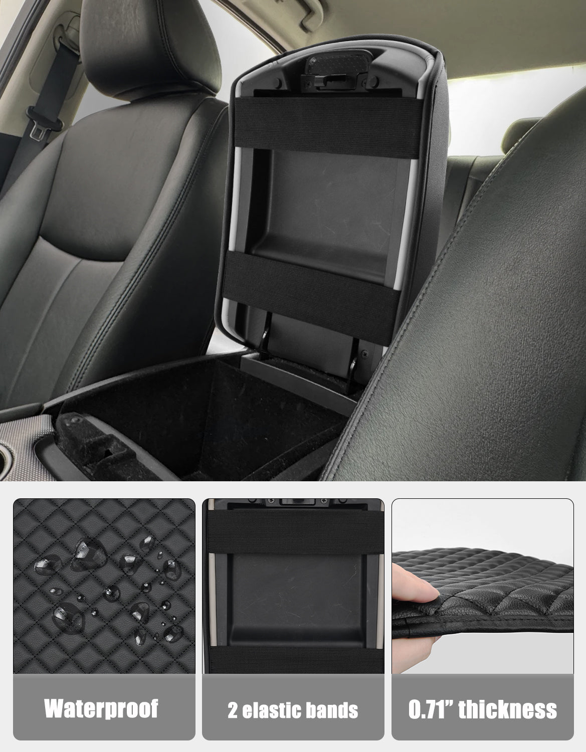 KBH Center Console Armrest Cover Pad Protector for Infiniti Q50 2014-2024