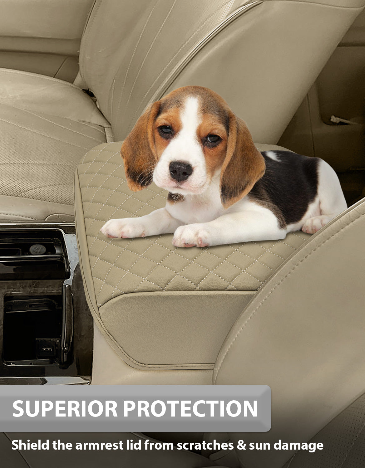 KBH Center Console Armrest Cover Pad Protector for Infiniti QX56 2011-2017, Infiniti QX80 2011-2017