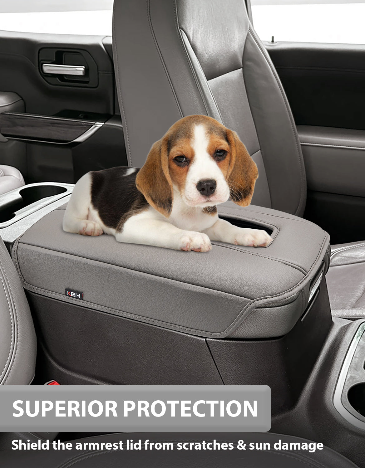 KBH Center Console Cushion Cover for Bucket Seat 2019-2026 GMC Sierra 1500 2500 3500,2019-2026 Chevy Silverado 1500 2500 3500, 2021-2026 Tahoe/Suburban/Yukon