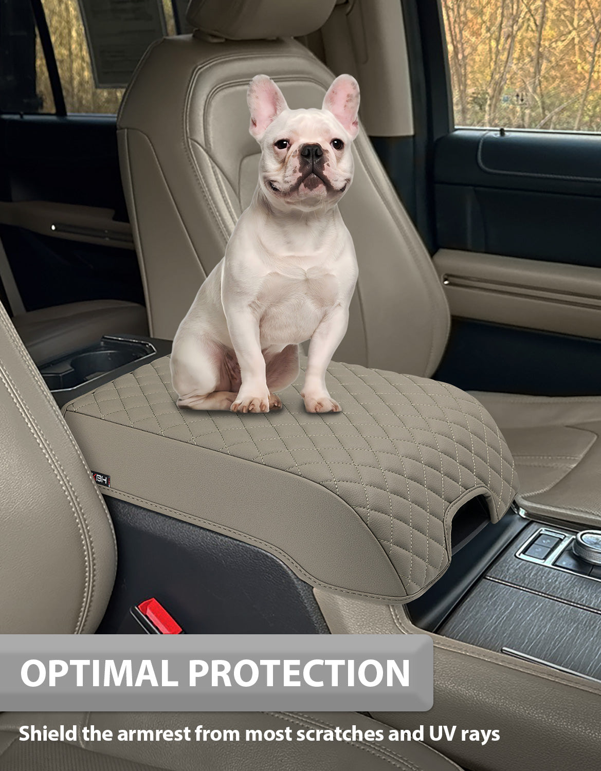 Center Console Armrest Cover Pad for Bucket Seat 2015-2020 Ford F150, 2017-2022 F250 F350 F450 F550 Super Duty, 2018-2024 Ford Expedition