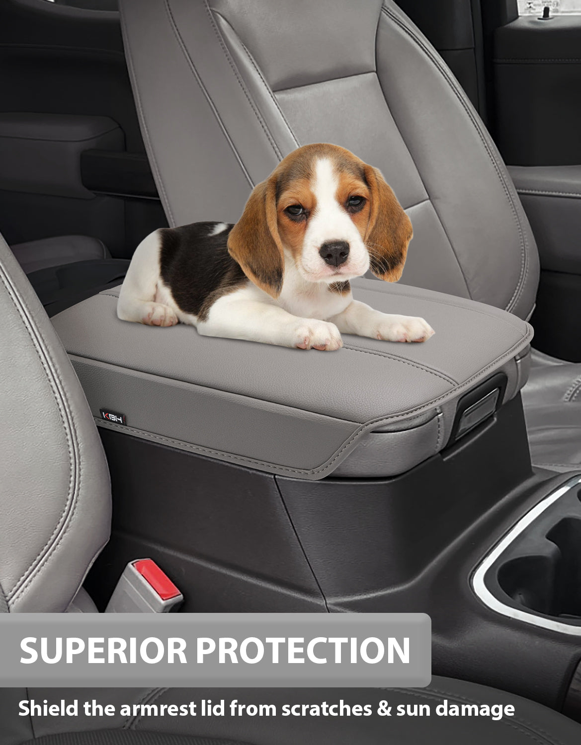 KBH Center Console Cushion Cover for  Bucket Seat 2019-2025 GMC Sierra 1500 2500 3500,2019-2025 Chevy Silverado 1500 2500 3500, 2021-2025 Tahoe/Suburban/Yukon