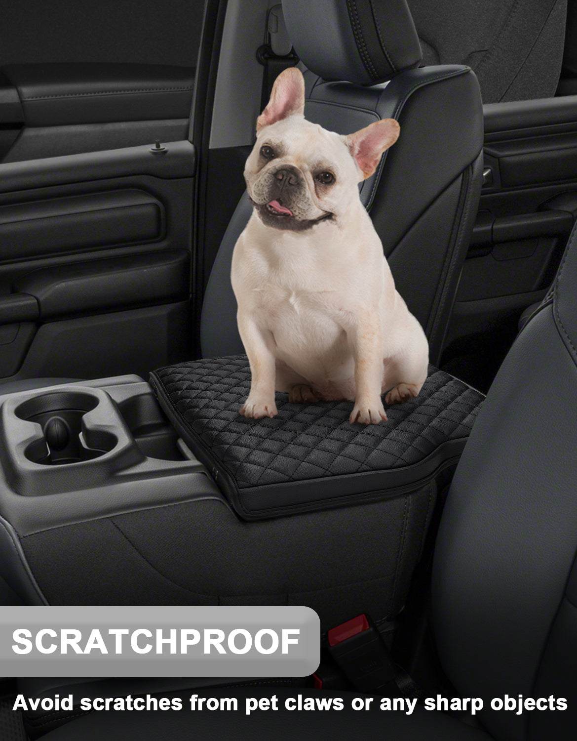 KBH Black Center Console Armrest Cover for Jump Seat 2019-2025 Dodge Ram 1500 New Model