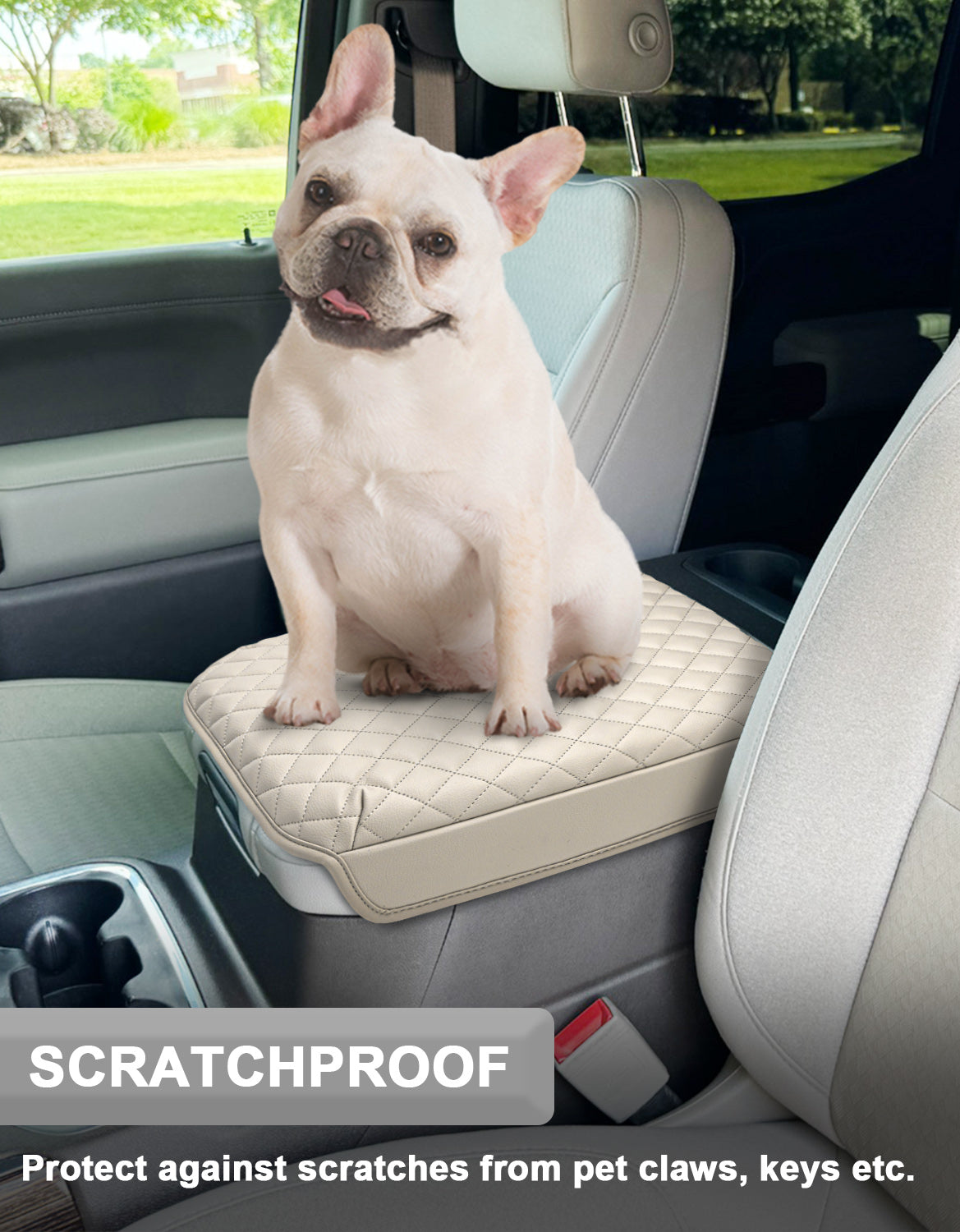 KBH Center Console Armrest Cover Pad for Bucket Seat 2019-2025 Chevy Silverado 1500 2500 3500,2019-2025 GMC Sierra 1500 2500 3500,2021-2025 Tahoe/Suburban/Yukon