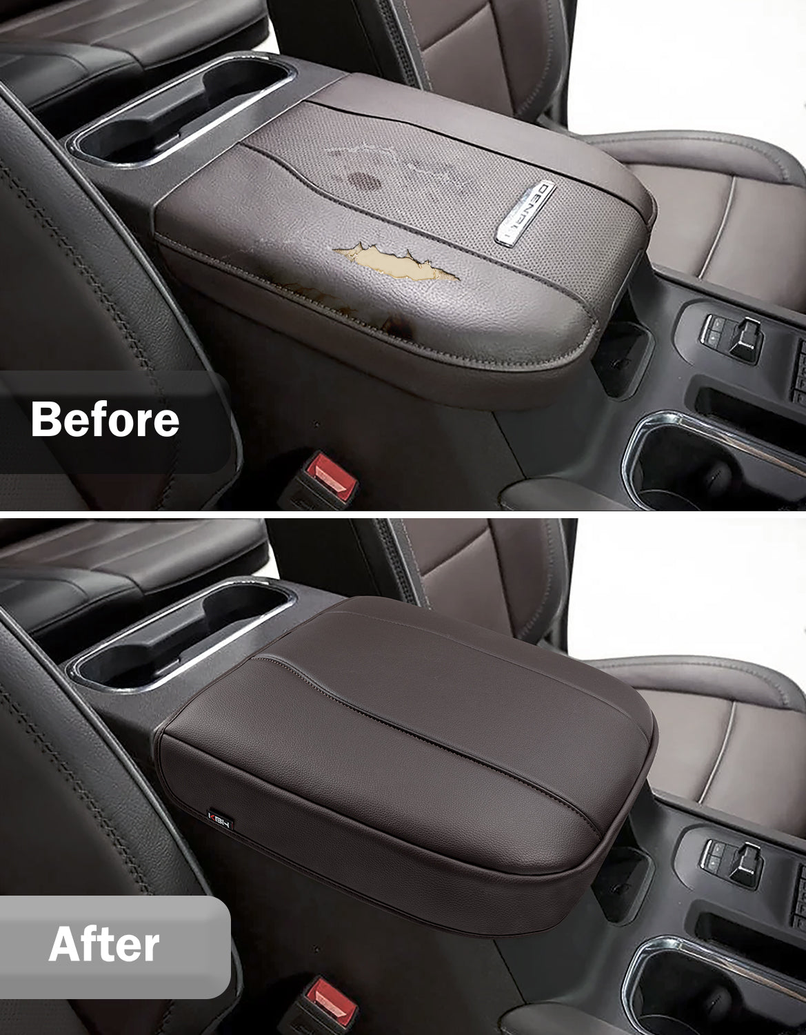 Thick Version Center Console Cushion Cover for Bucket Seat 2019-2026 GMC Sierra 1500 2500 3500,2019-2026 Chevy Silverado 1500 2500 3500, 2021-2026 Tahoe/Suburban/Yukon