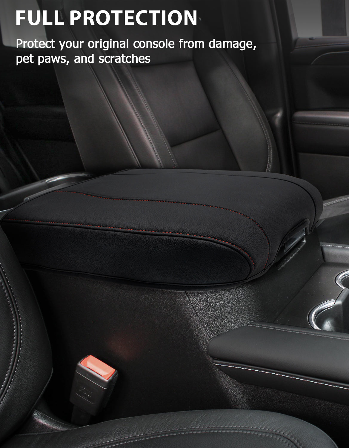 KBH Center Console Armrest Cover for Bucket Seat 2019-2026 Chevy Silverado 1500 2500 3500,2019-2026 GMC Sierra 1500 2500 3500,2021-2026 Tahoe/Suburban/Yukon