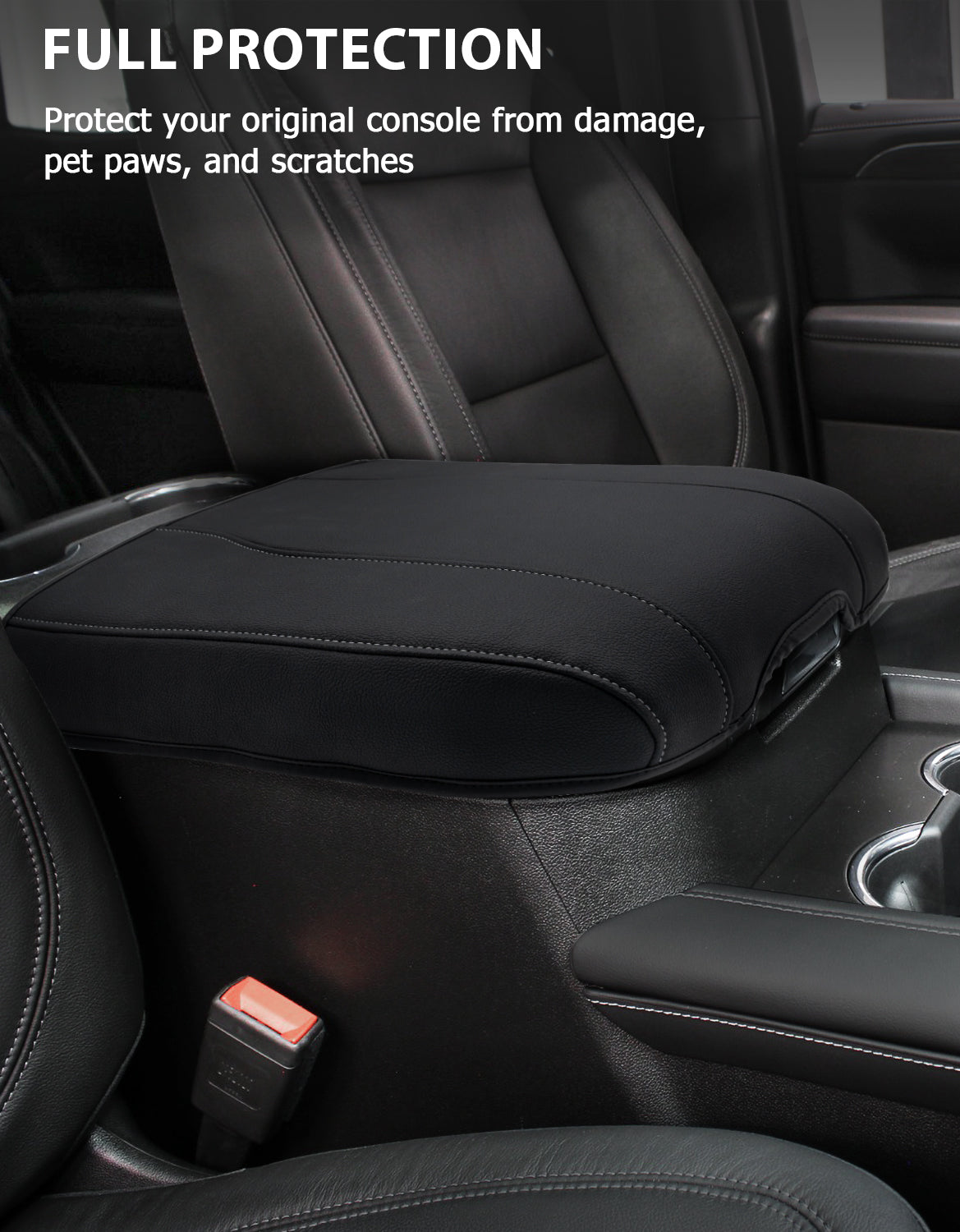 KBH Center Console Armrest Cover for Bucket Seat 2019-2025 Chevy Silverado 1500 2500 3500,2019-2025 GMC Sierra 1500 2500 3500,2021-2025 Tahoe/Suburban/Yukon