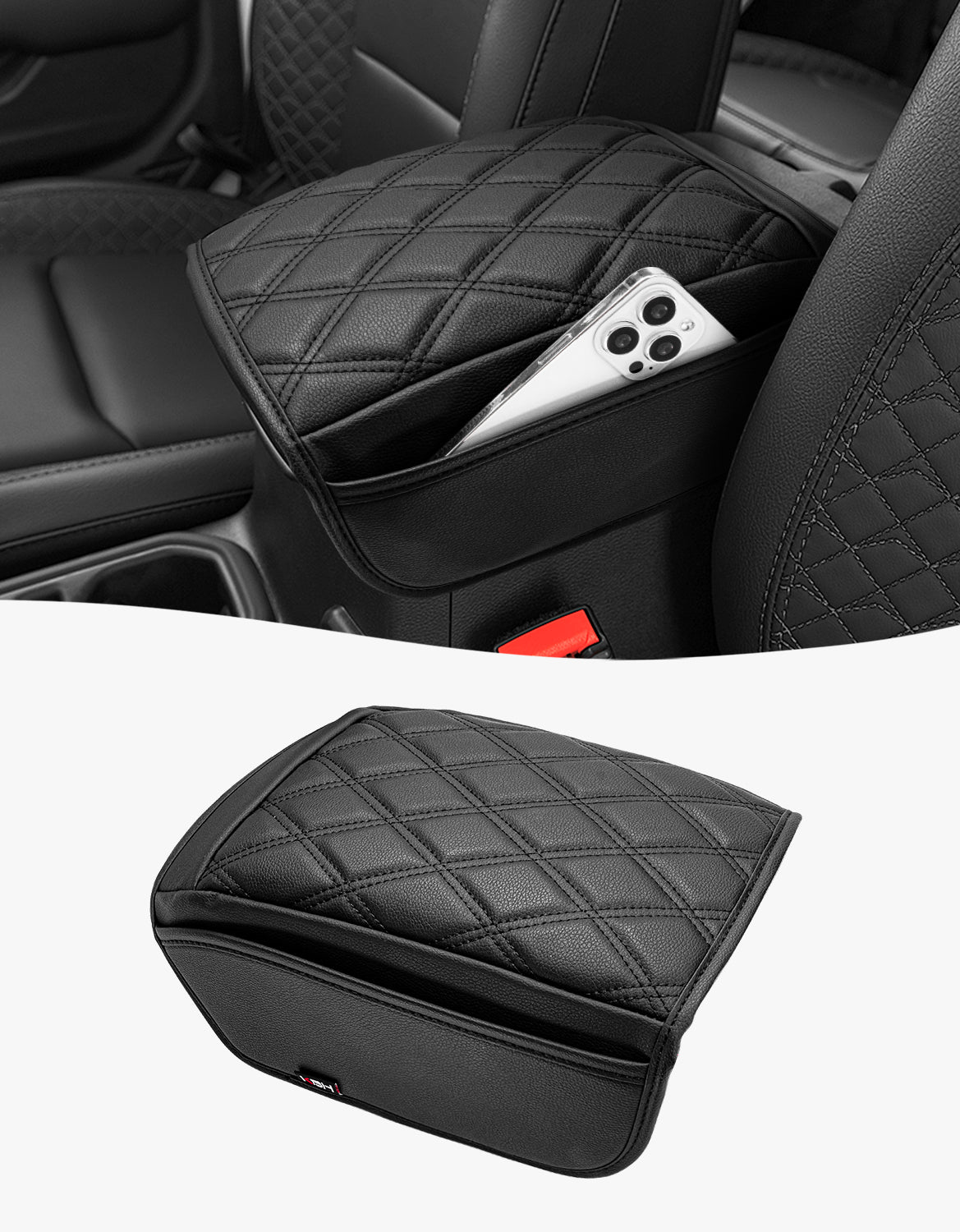 Center Console Armrest Cover for 2018-2025 Jeep Wrangler JL with Side Pockets
