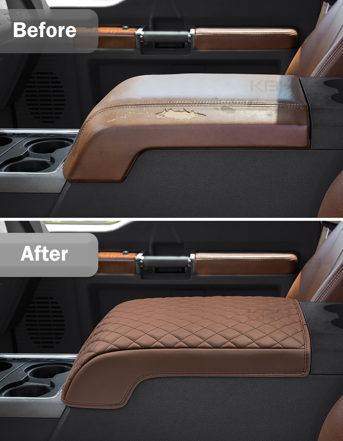 Center Console Cover Pad for Bucket Seat 2011-2016 Ford F250 F350 F450 F550 Super Duty