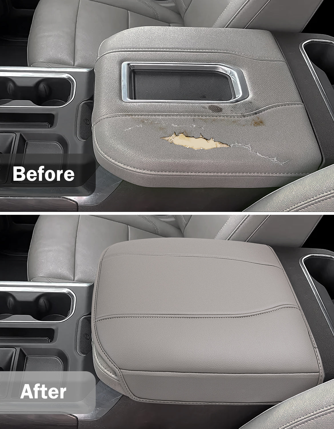 KBH Center Console Cushion Cover for Bucket Seat 2019-2026 GMC Sierra 1500 2500 3500,2019-2026 Chevy Silverado 1500 2500 3500, 2021-2026 Tahoe/Suburban/Yukon