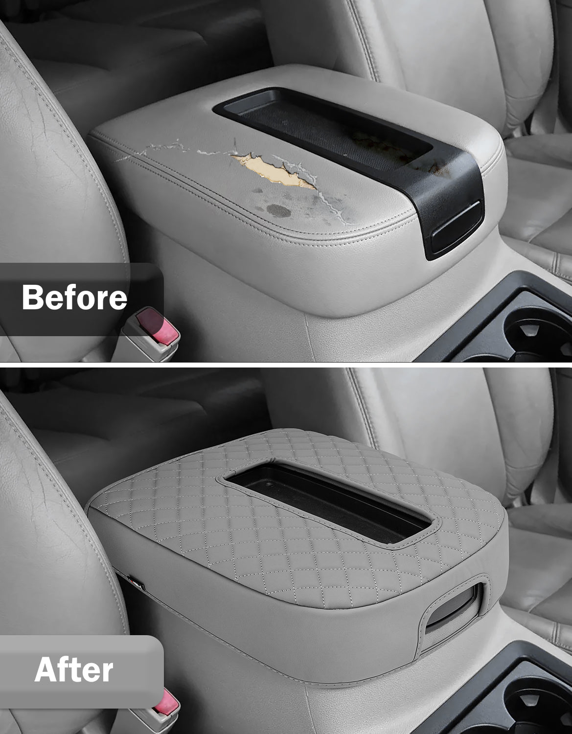 Center Console Armrest Cover for Bucket Seat 2007-2014 Chevy Silverado 1500 2500 3500,2007-2014 Chevy Avalanche & Suburban & Tahoe,2007-2014 GMC Sierra 1500 2500 3500,2007-2014 GMC Yukon