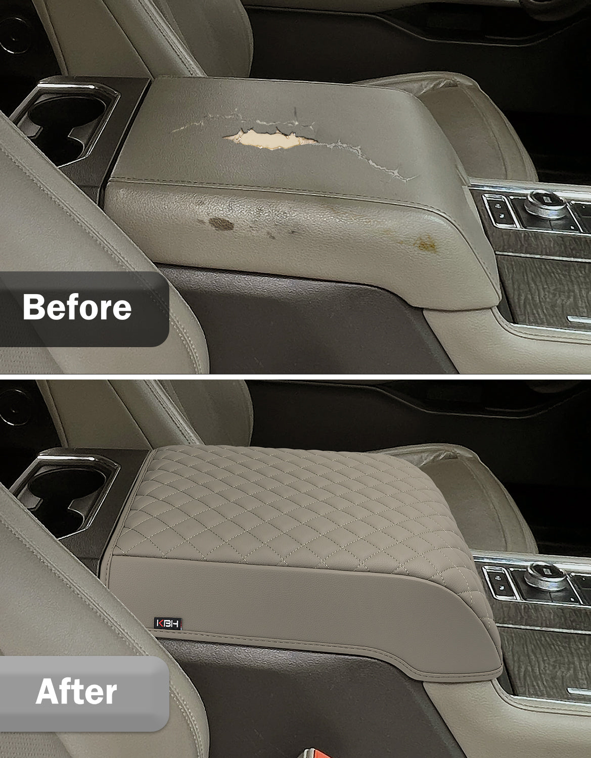 Center Console Armrest Cover Pad for Bucket Seat 2015-2020 Ford F150, 2017-2022 F250 F350 F450 F550 Super Duty, 2018-2024 Ford Expedition