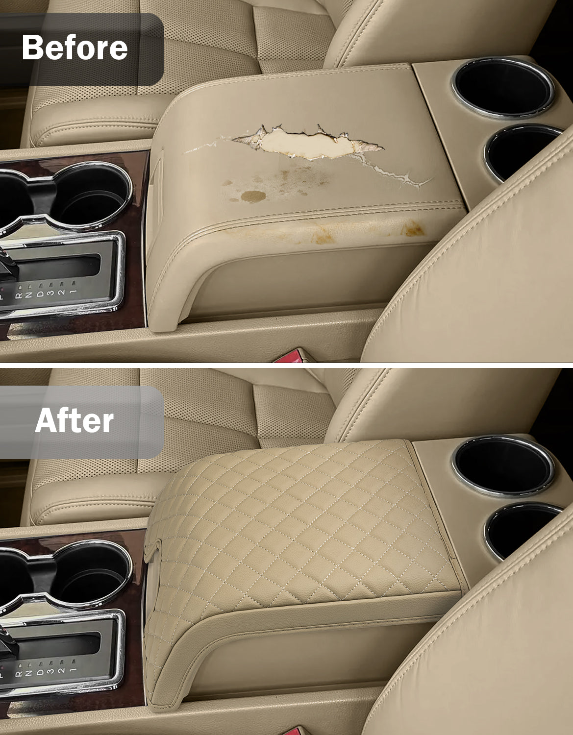 KBH Center Console Armrest Cover Pad for Lincoln Navigator 2007-2014