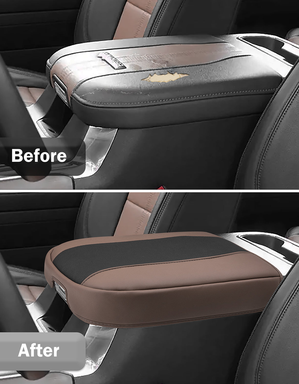 Thick Version Center Console Cushion Cover for Bucket Seat 2019-2026 GMC Sierra 1500 2500 3500,2019-2026 Chevy Silverado 1500 2500 3500, 2021-2026 Tahoe/Suburban/Yukon