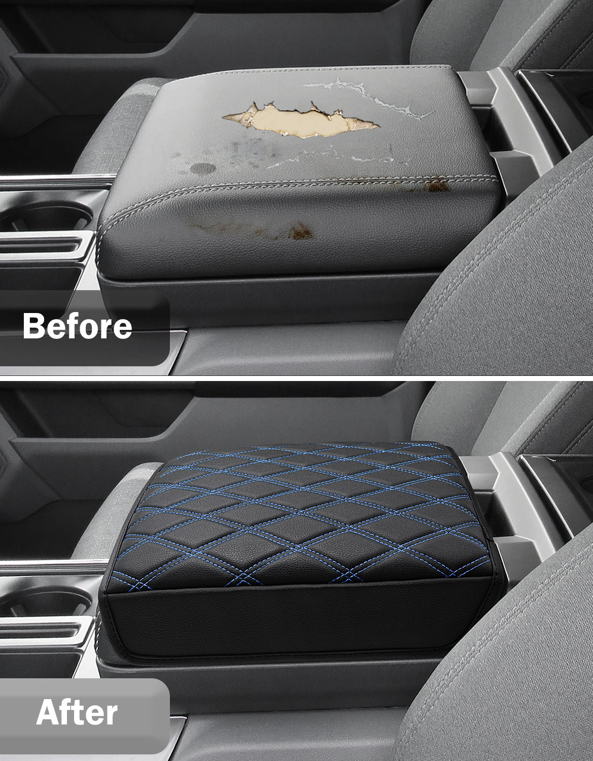 KBH Center Work Surface Armrest Cushion for 2021-2026 Ford F150, 2022-2026 F150 Lightning