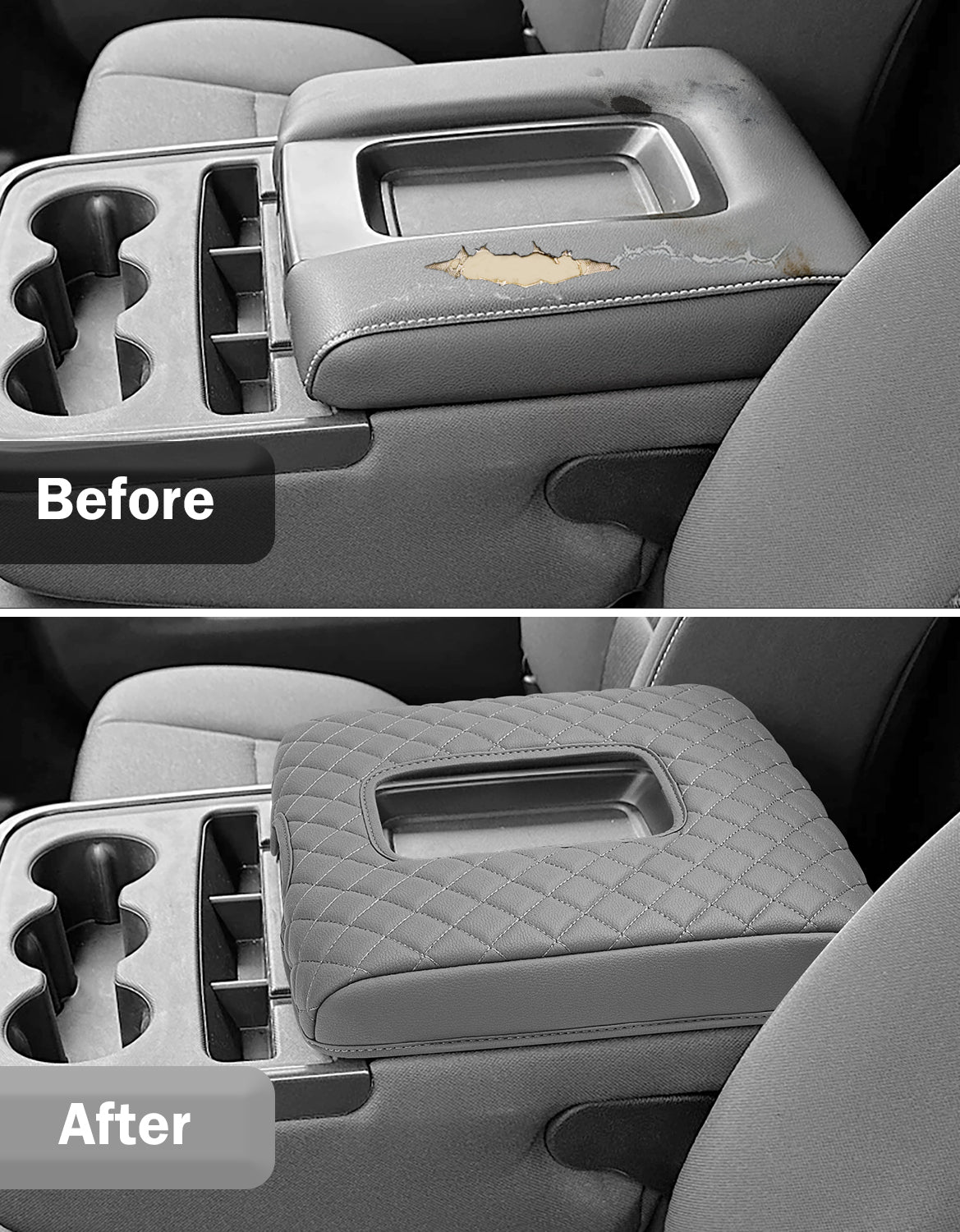 KBH Center Console Armrest Cover for Jump Seat 2014-2018 Chevy Silverado 1500 2500 3500,2014-2018 GMC Sierra 1500 2500 3500