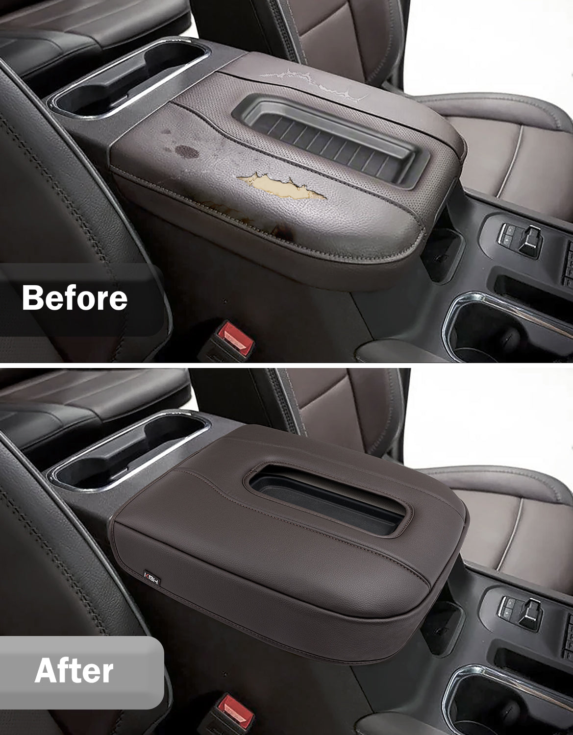 Thick Version Center Console Cushion Cover for Bucket Seat 2019-2026 GMC Sierra 1500 2500 3500,2019-2026 Chevy Silverado 1500 2500 3500, 2021-2026 Tahoe/Suburban/Yukon