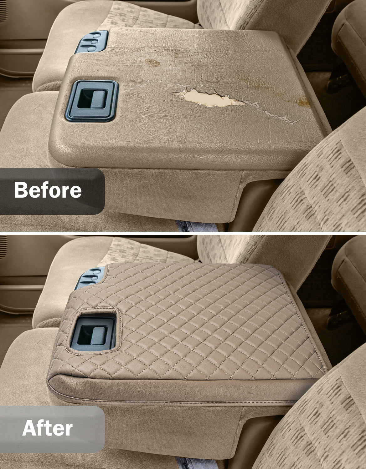 Center Console Armrest Cover Pad for Jump Seat 1999-2001 Ford F250 F350 F450 Super Duty