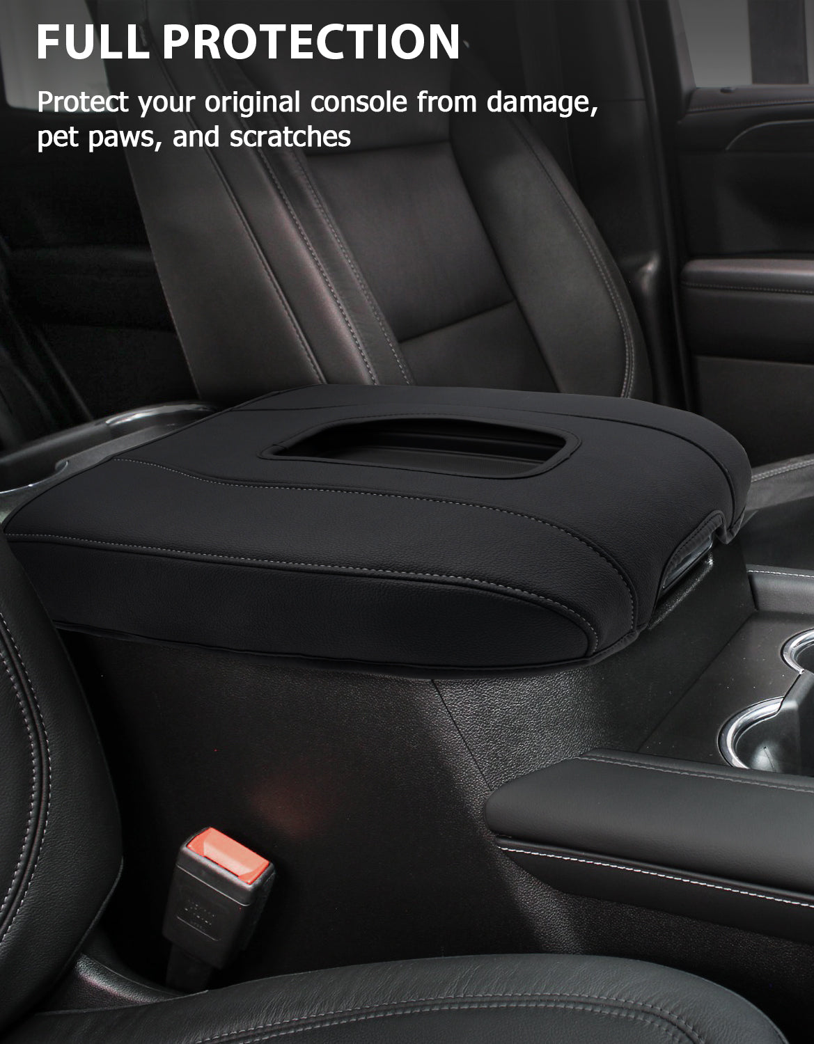 KBH Center Console Cushion Cover for Bucket Seat 2019-2025 GMC Sierra 1500 2500 3500,2019-2025 Chevy Silverado 1500 2500 3500, 2021-2025 Tahoe/Suburban/Yukon