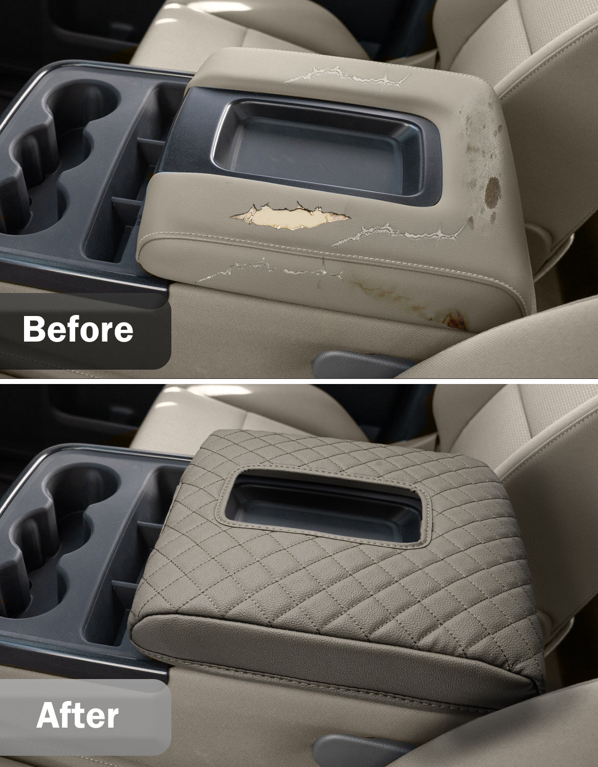 Center Console Armrest Cover for Jump Seat 2014-2018 Chevy Silverado 1500 2500 3500,2014-2018 GMC Sierra 1500 2500 3500