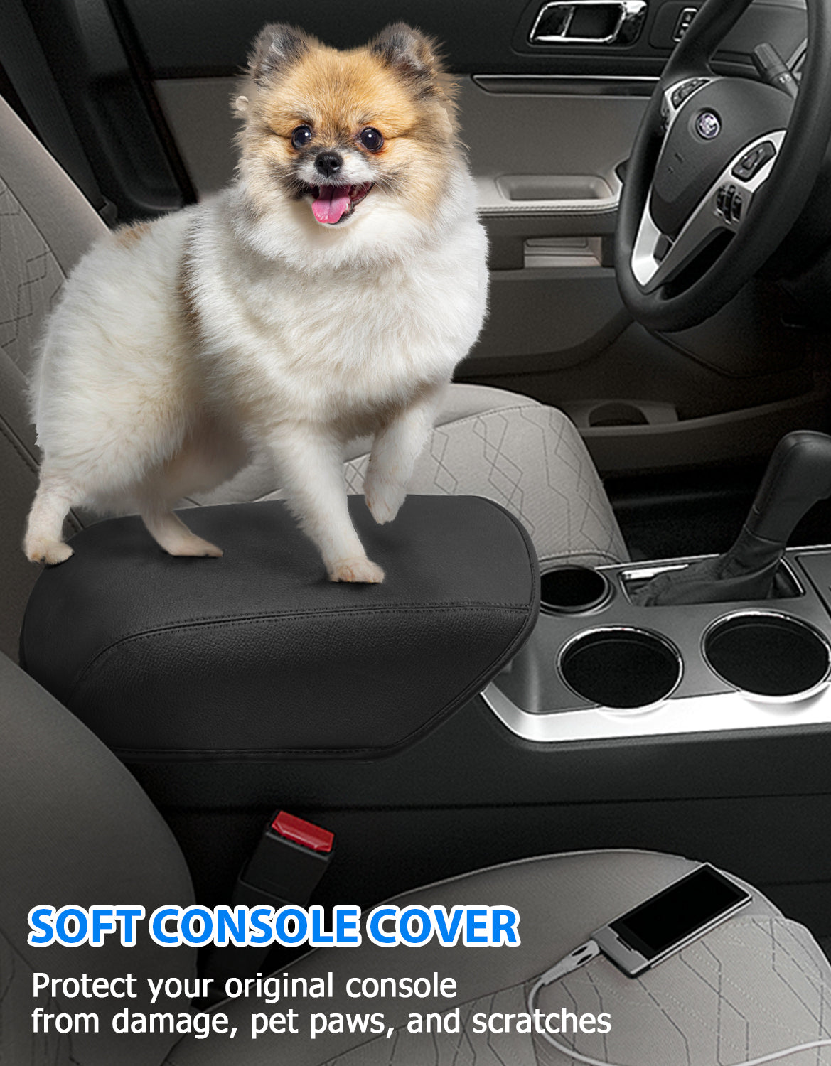 KBH Center Console Armrest Cover for 2011-2019 Ford Explorer