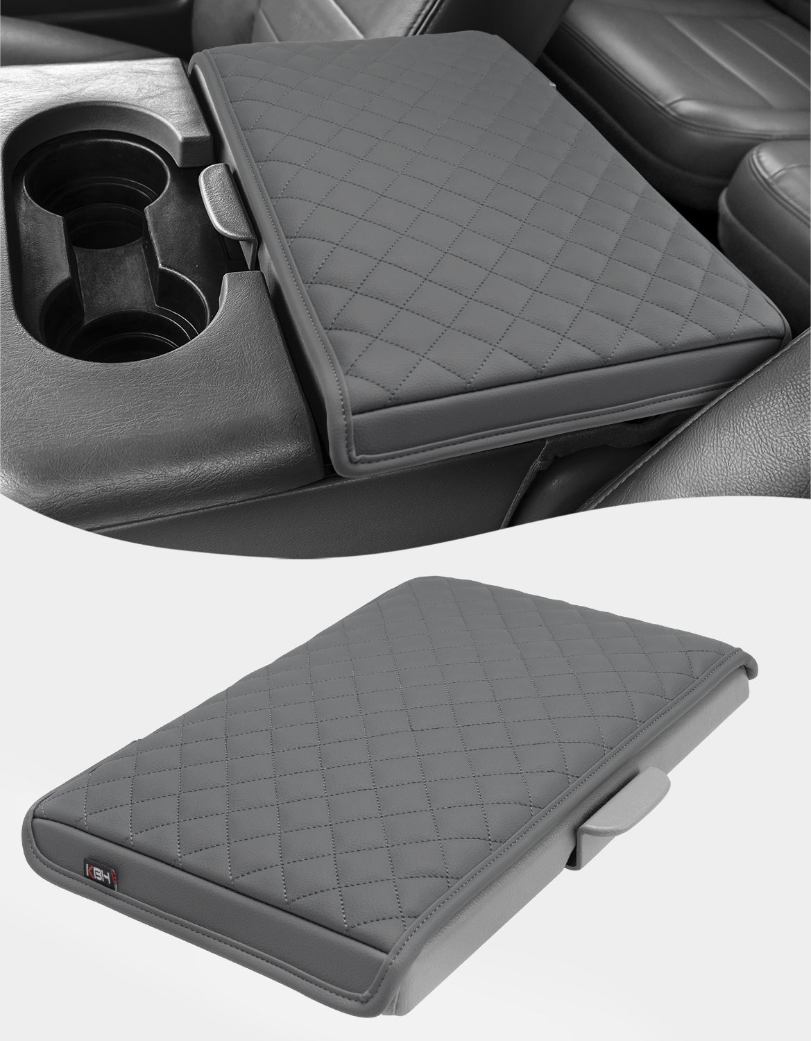KBH Center Console Armrest Cover Pad for Jump Seat 1999-2010 Ford F250 F350 F450 Super Duty,2001-2005 F550 Super Duty