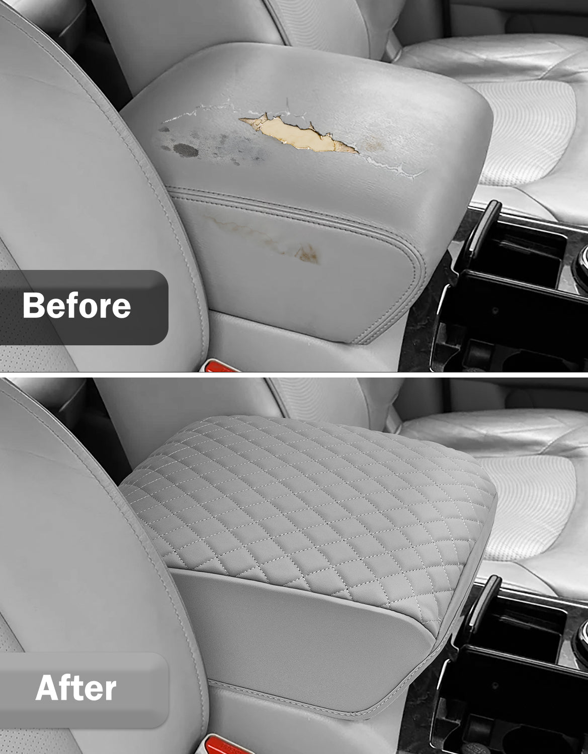 KBH Center Console Armrest Cover Pad Protector for Infiniti QX56 2011-2017, Infiniti QX80 2011-2017