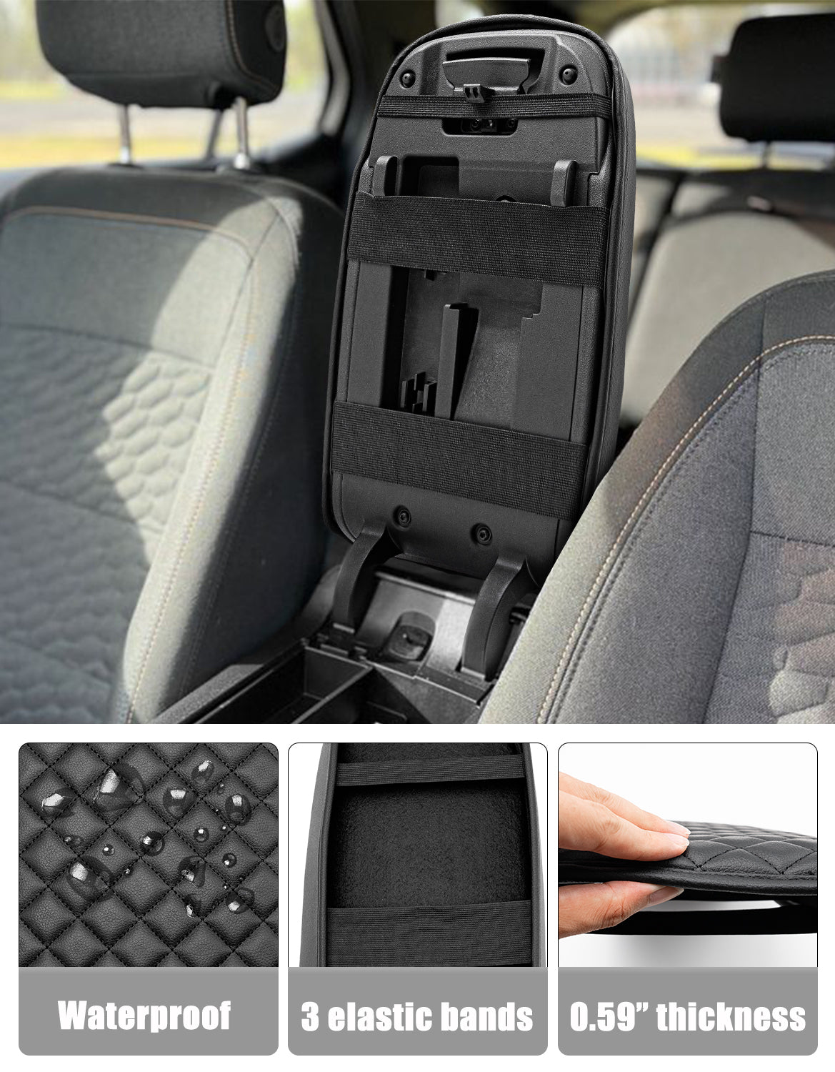 Center Console Armrest Cover Cushion Pad Protector for 2018-2024 Chevy Equinox,2018-2024 GMC Terrain