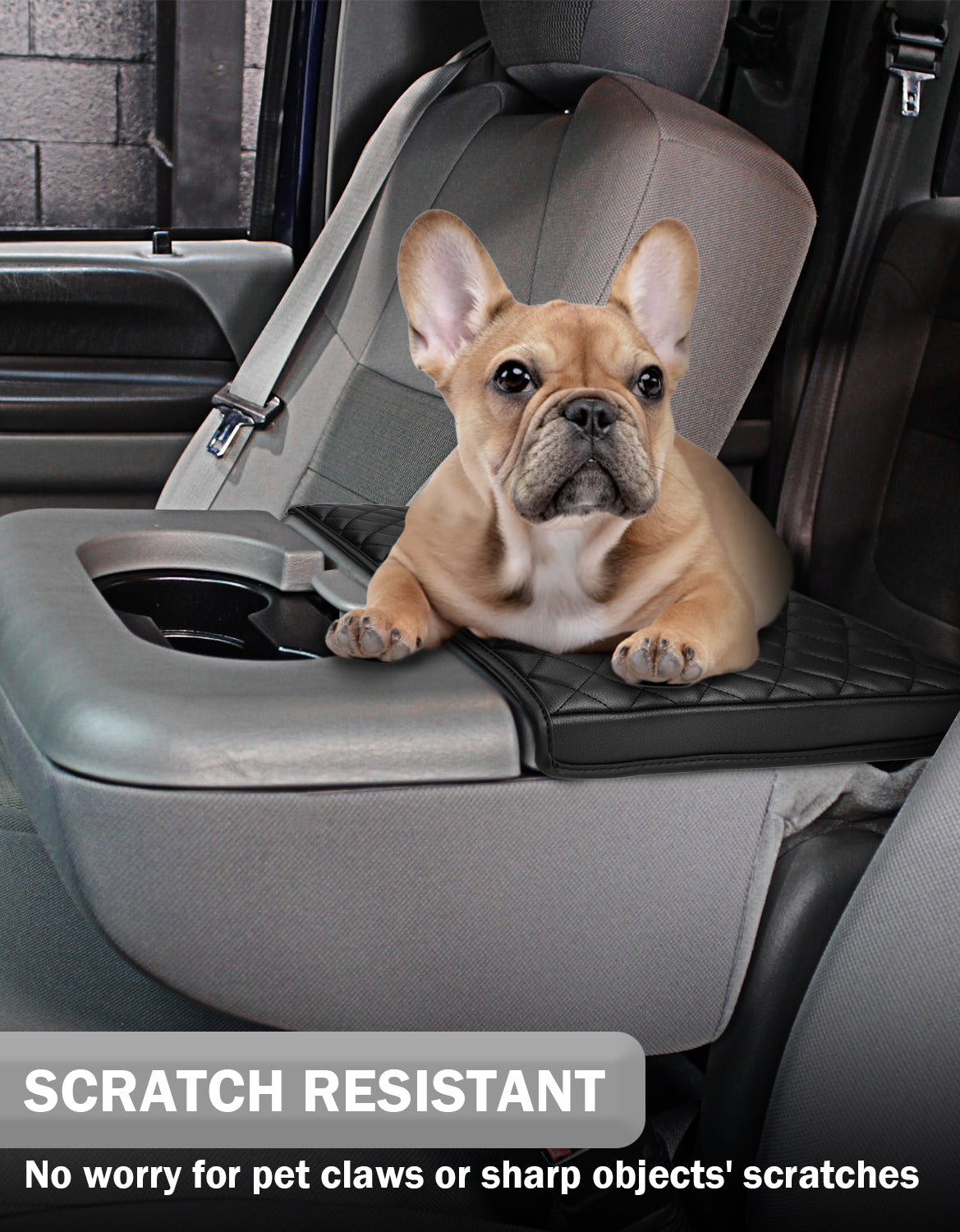 KBH Center Console Armrest Cover Pad for Jump Seat 1999-2010 Ford F250 F350 F450 Super Duty,2001-2005 F550 Super Duty