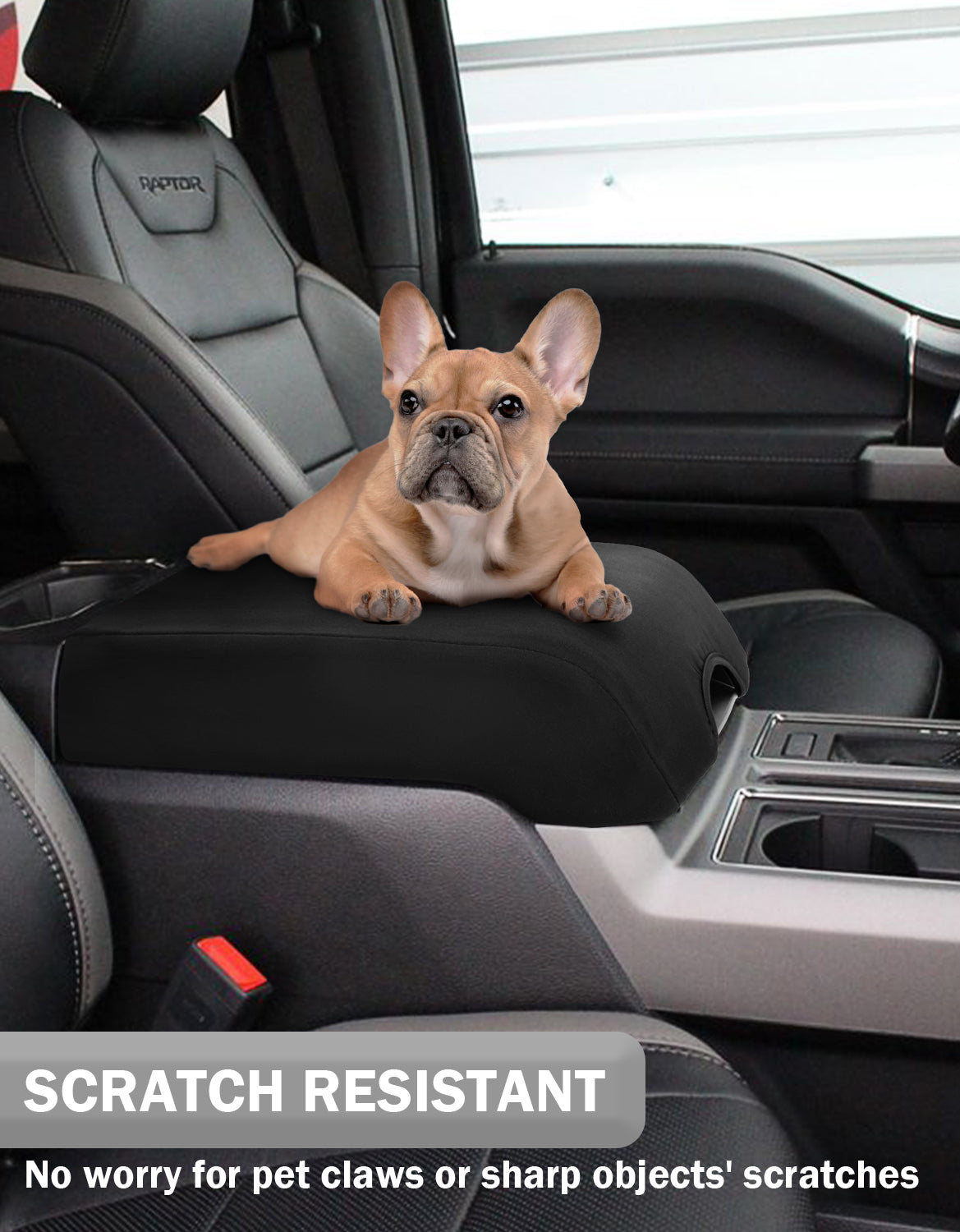 KBH Center Console Armrest Cover for Bucket Seat 2015-2020 Ford F150, 2017-2022 Ford F250 F350 F450 F550 Super Duty, 2018-2024 Ford Expedition