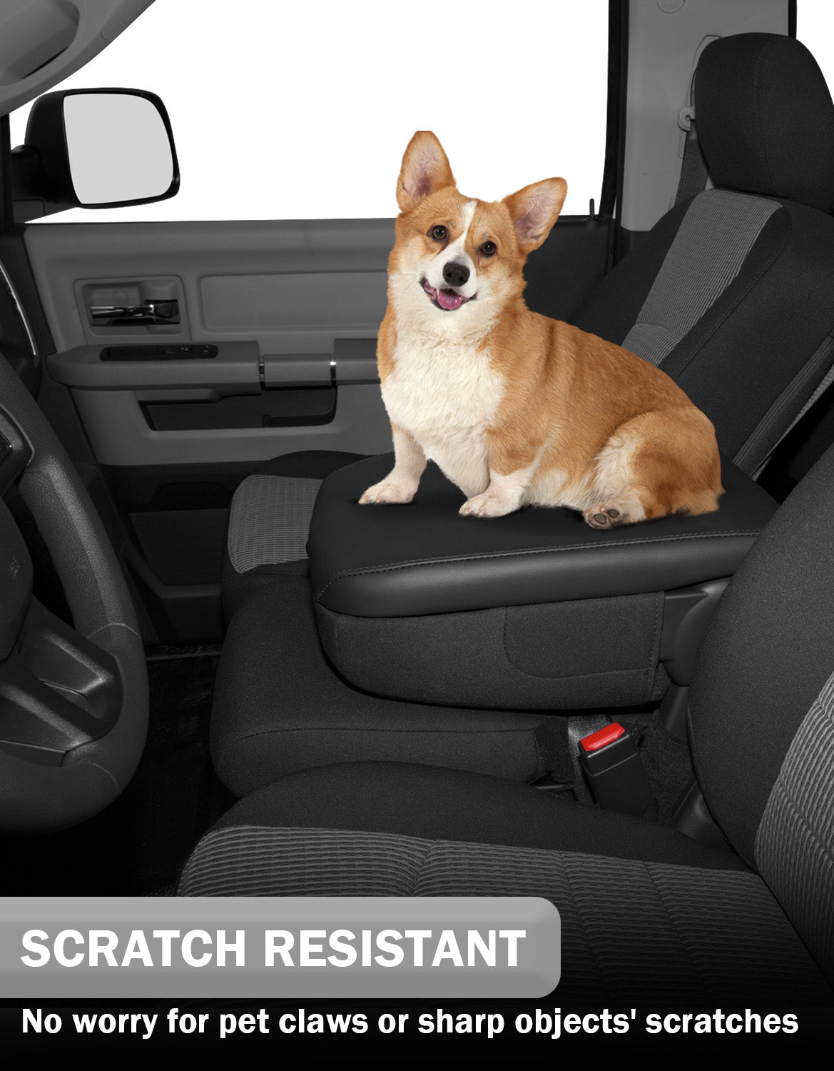 KBH Easy Installation Center Console Armrest Cover for Jump Seat 2009-2012 Dodge Ram 1500 2500 3500