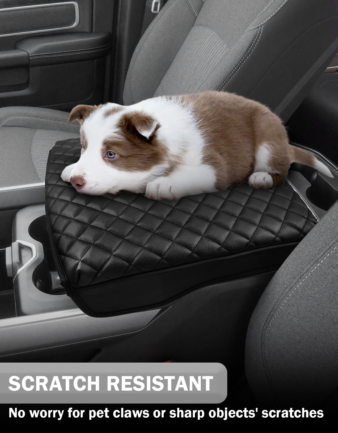 KBH Center Console Armrest Cover Pad Cushion Protector for Bucket Seat 2019-2025 Dodge Ram 1500 2500 3500