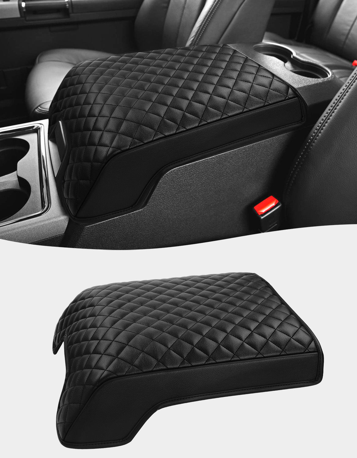 KBH Center Console Cover Pad for Bucket Seat 2011-2016 Ford F250 F350 F450 F550 Super Duty