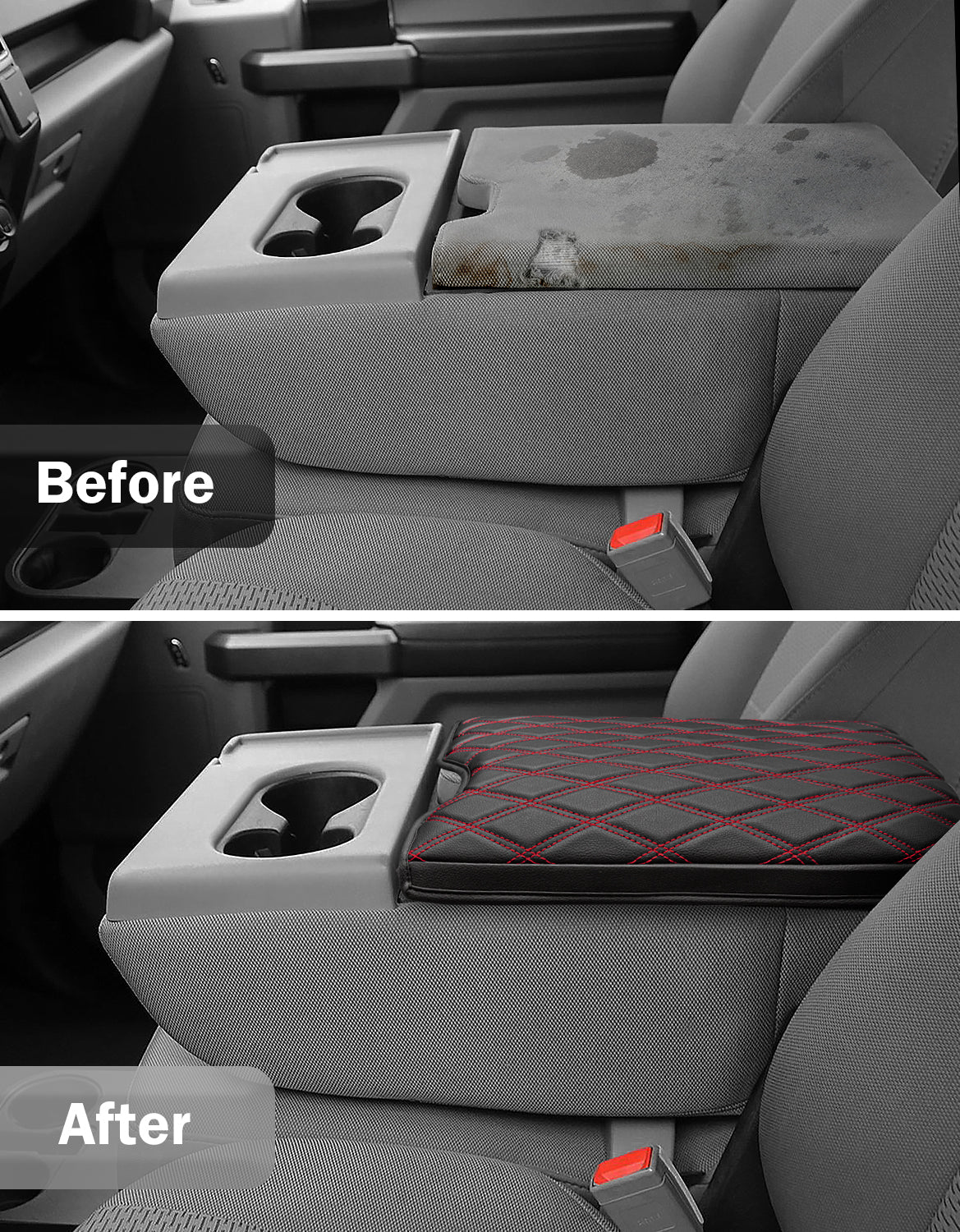 KBH Center Console Armrest Cover Pad for Jump Seat 2015-2025 Ford F150, 2017-2025 Ford F250 F350 F450 F550 Super Duty