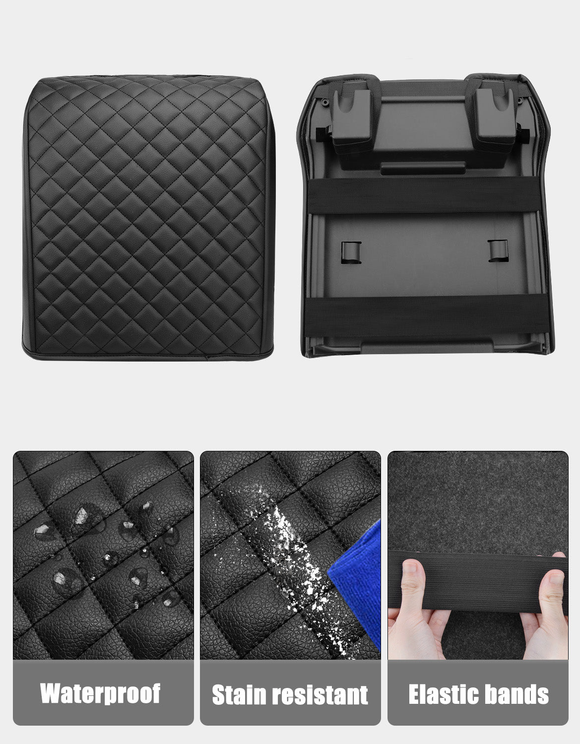 KBH Center Console Armrest Cover Pad for Bucket Seat 2015-2020 Ford F150, 2017-2022 F250 F350 F450 F550 Super Duty, 2018-2024 Ford Expedition